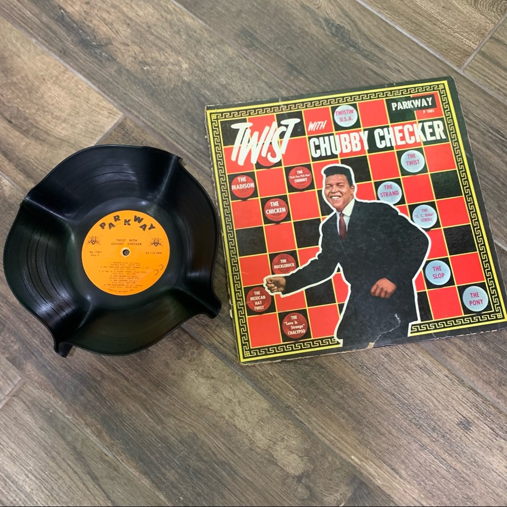 Twist With Chubby Checker Melted Vinyl Record Bowl